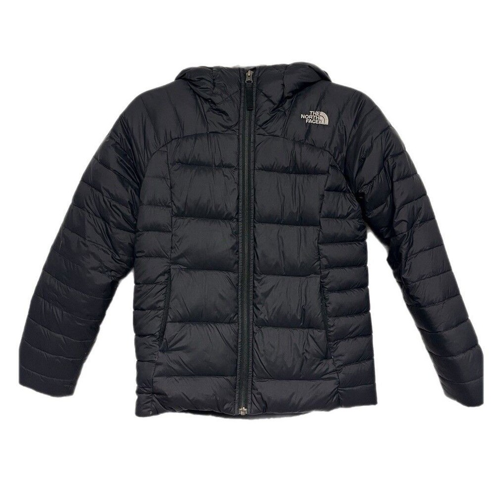The North Face Girls Winter Coat Size M 10/12 Black Goose Down Puffer Ski Snow
